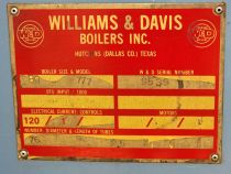 2007 Williams & Davis 80HP 777 Boiler